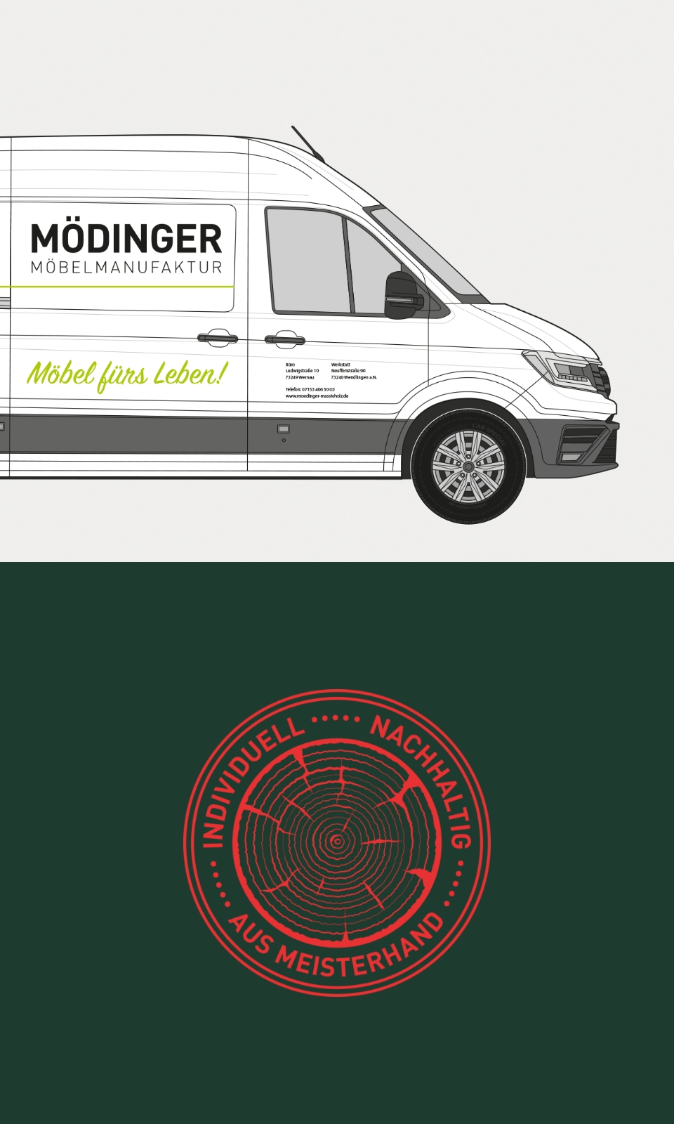 Mödinger Manufaktur Icon und Fahrzeugbeschriftung